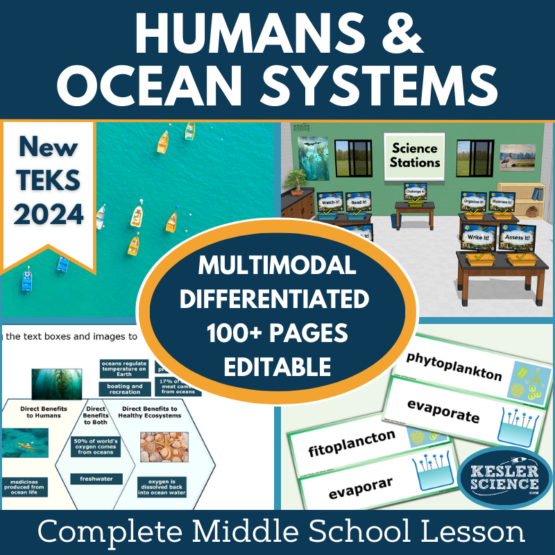 Humans & Ocean Systems Complete Science Lesson - New TEKS 7.11B