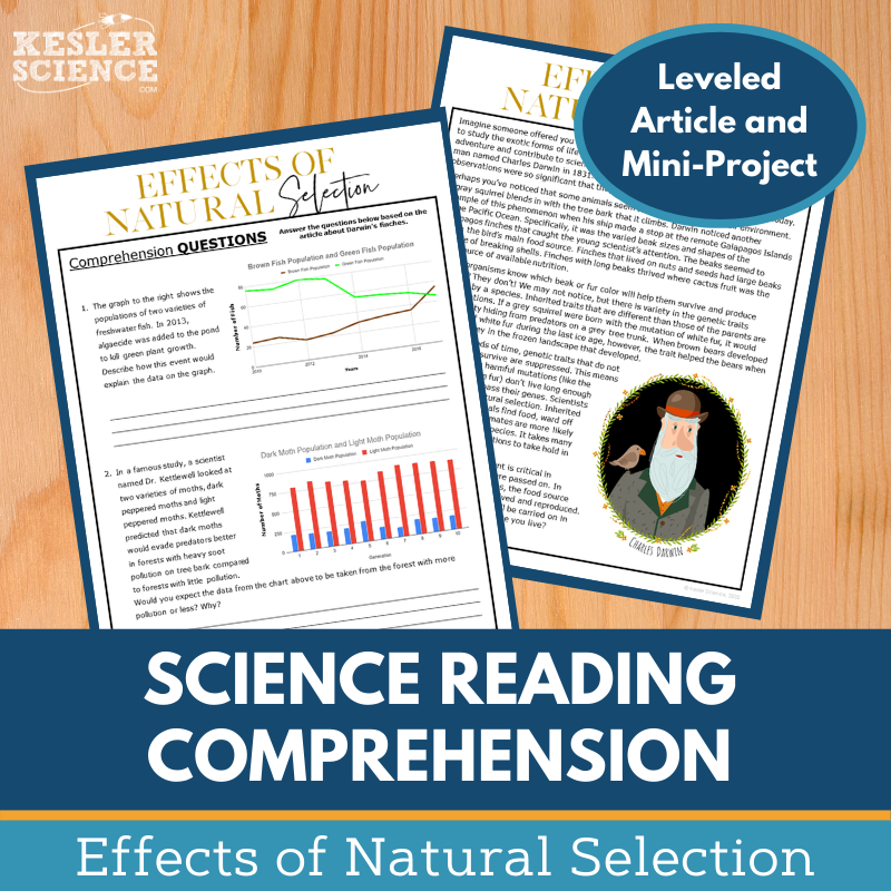 MS 6th 7th 8th Science Reading Comprehension Passages - VOL. 3 - Effects of Natural Selection