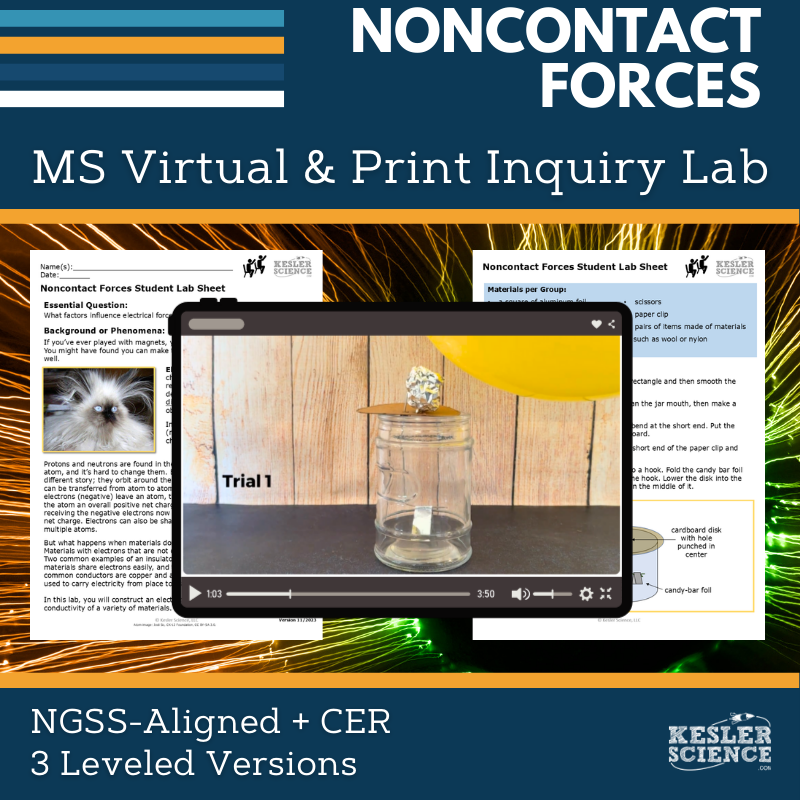 Noncontact Forces Digital Inquiry Lab - NGSS MS PS2-5
