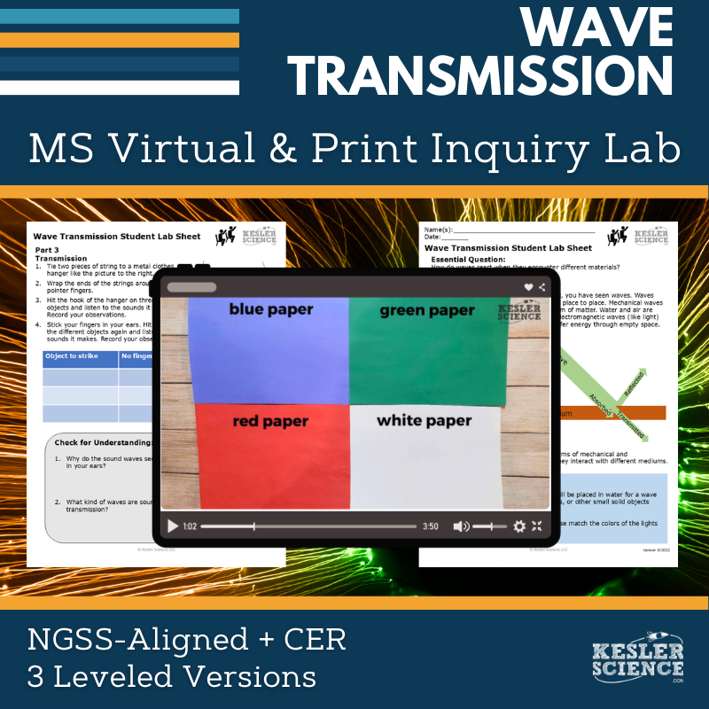 Wave Transmission Digital Inquiry Lab - NGSS MS PS4-2