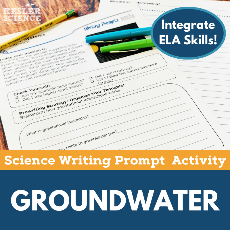 Writing Prompts - Groundwater - MS 6-8 NGSS