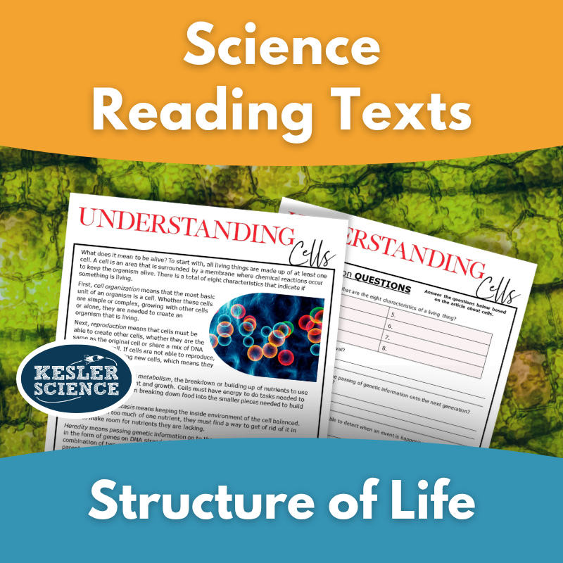 Structured Reading Science Science Reading - Life Science - Structure of Life – Kesler Science Store
