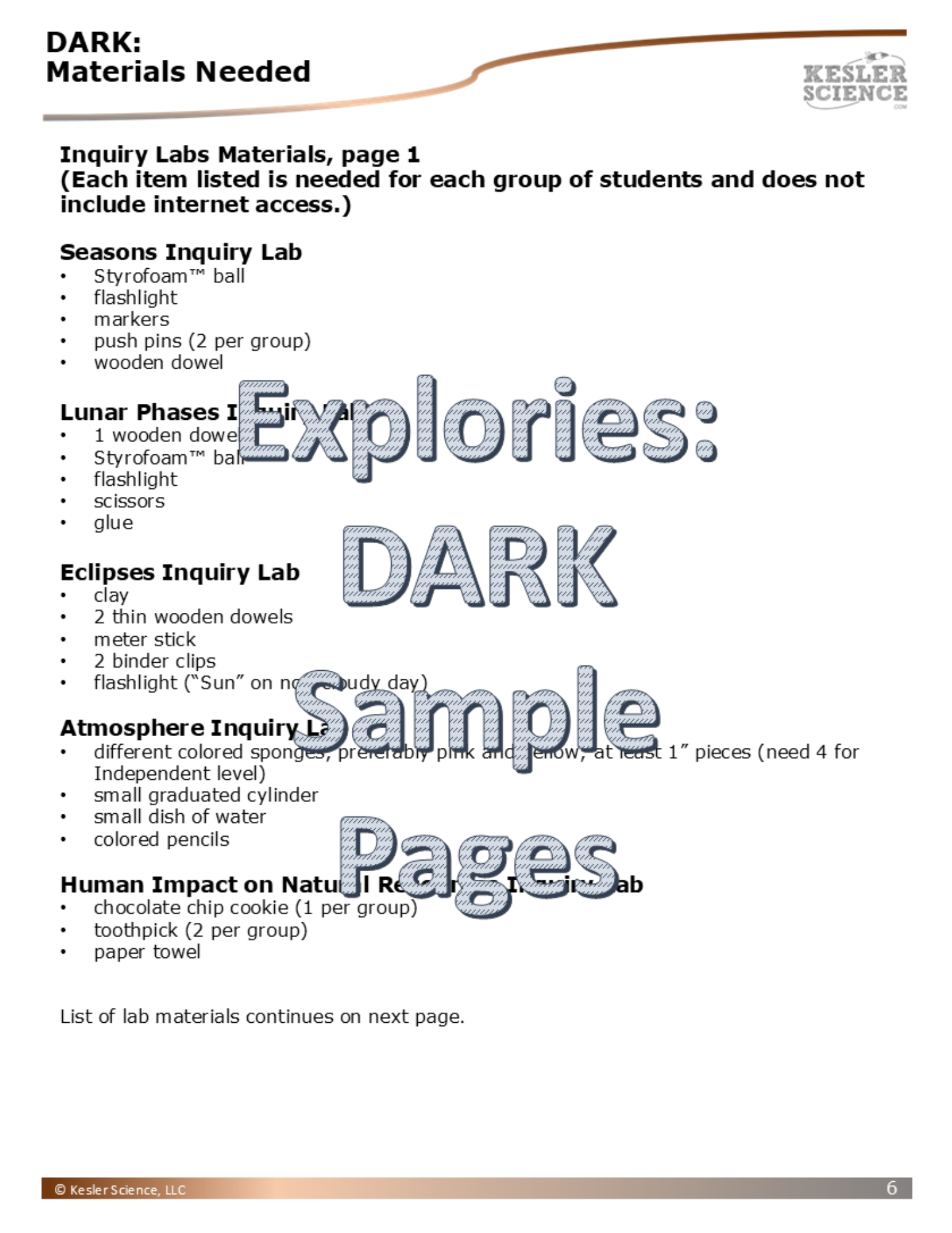 Explories: DARK - an NGSS Unit on the Sky (Core Materials Only) - Grades 6-8