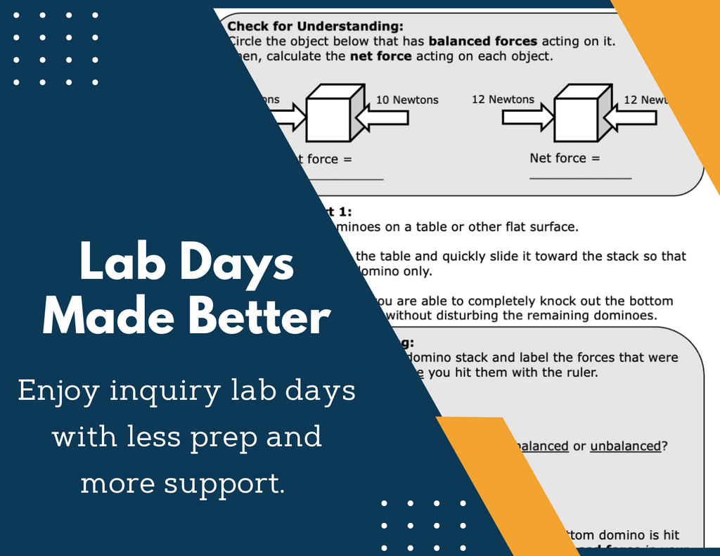 Force & Motion Bundle - Print Inquiry Labs with CER - Grades 6-8