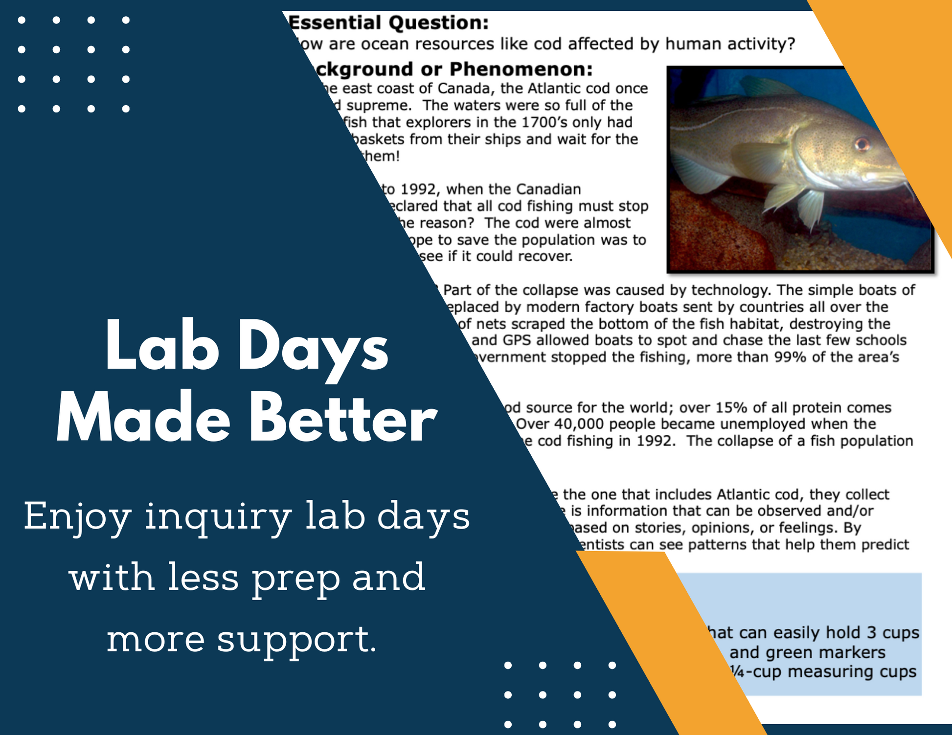 Human Impact on Oceans Inquiry Lab - NGSS MS LS2-4, TEKS 6-8