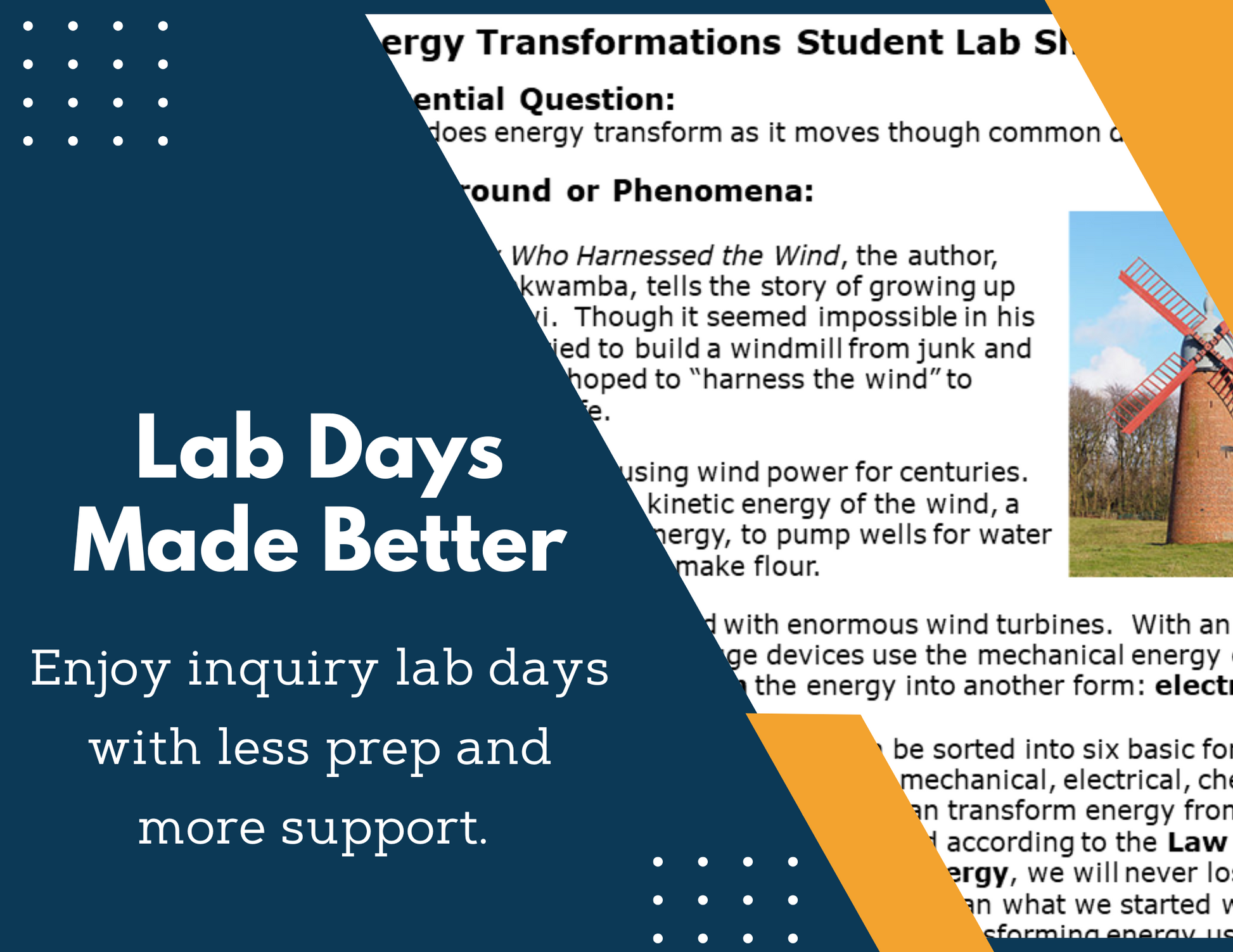 Energy Transformations Inquiry Lab - MS 6-8 Science TEKS