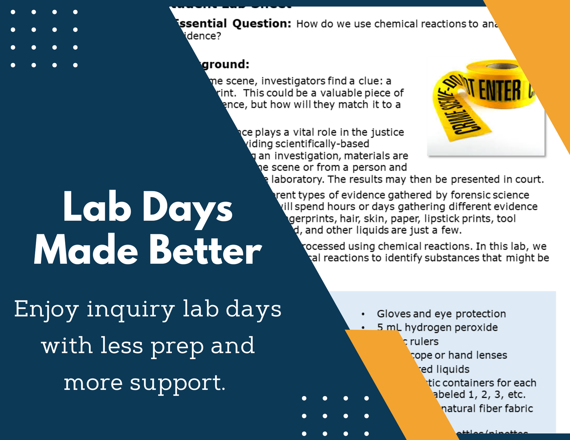 Chemical Reactions Forensics Inquiry Lab - MS 6-8 Science