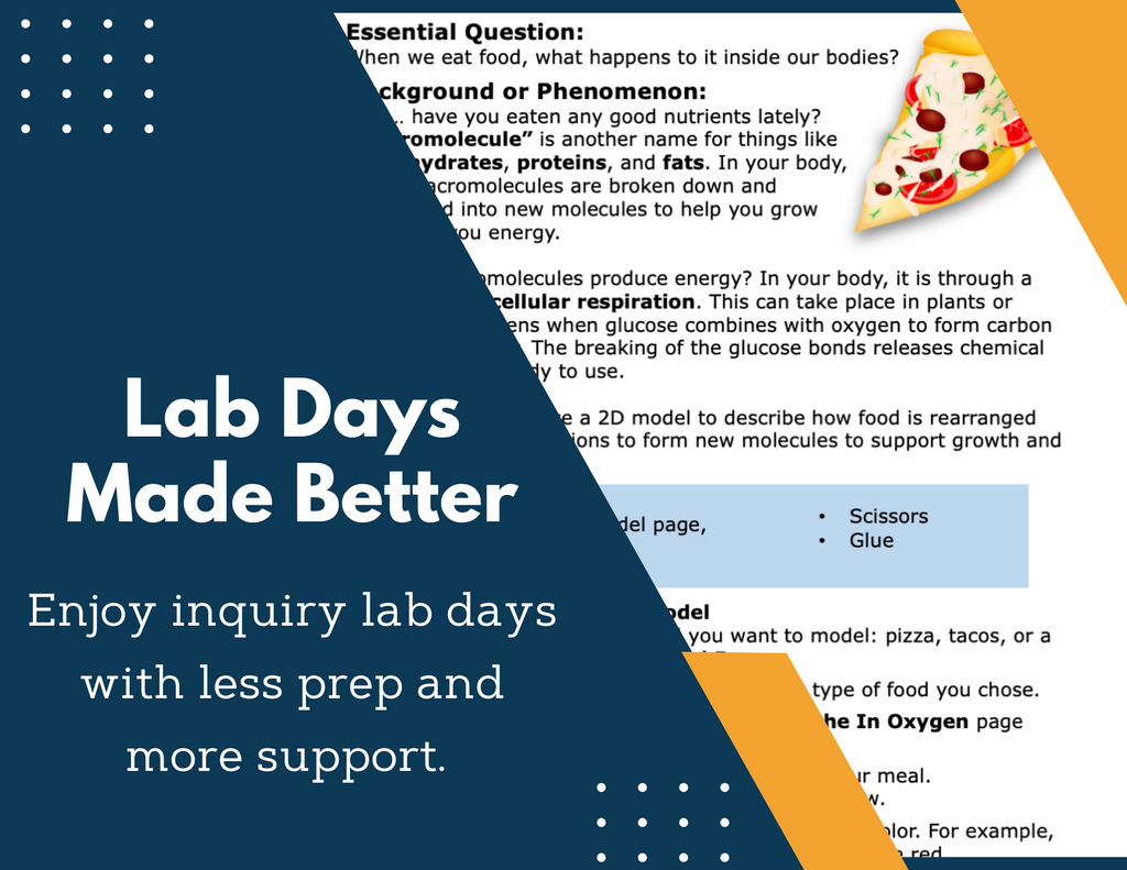 Food Chemistry Inquiry Lab - NGSS MS LS1-7