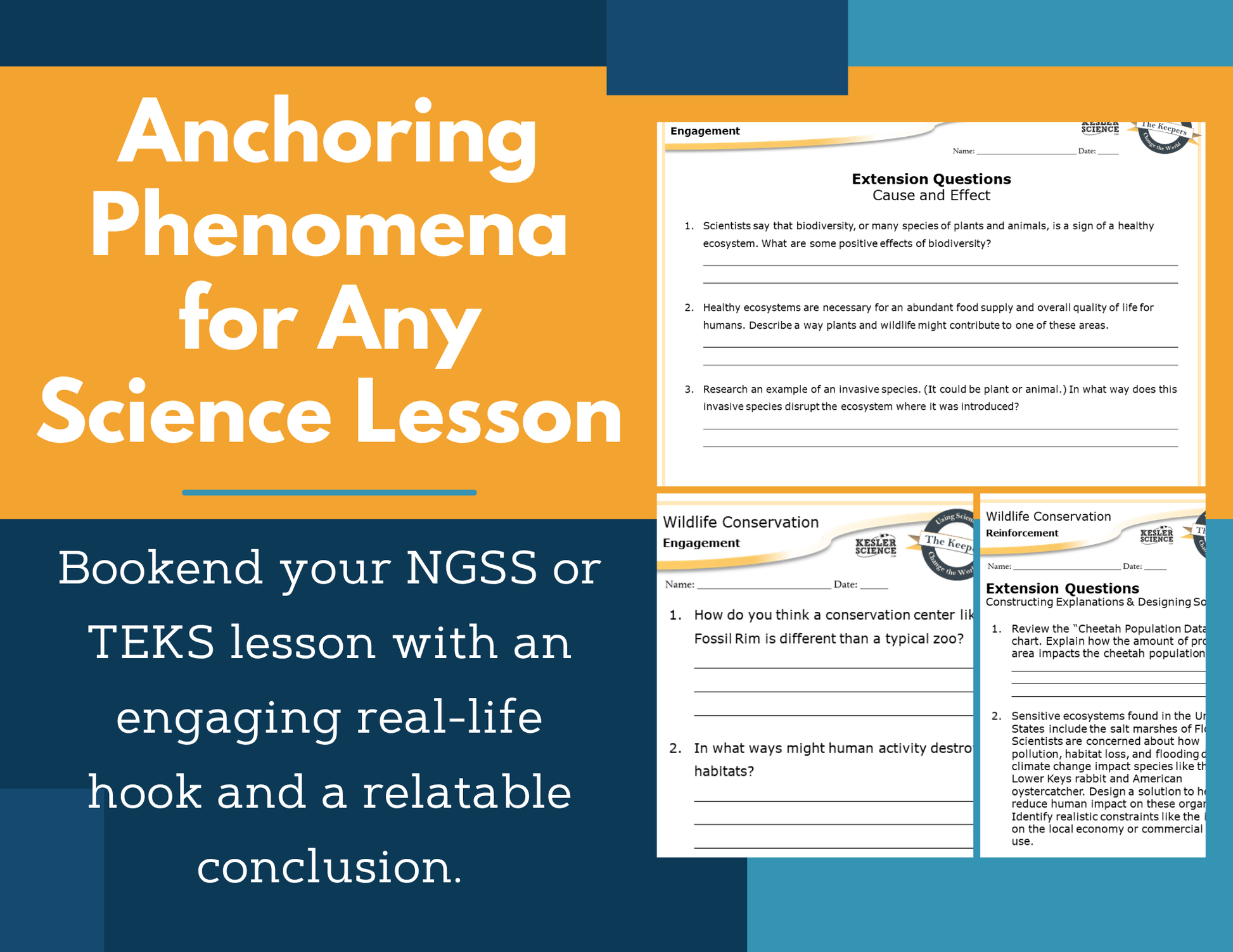 Amazing Anchors Minimizing Human Impact (Wildlife Conservation) - NGSS MS ESS3-3