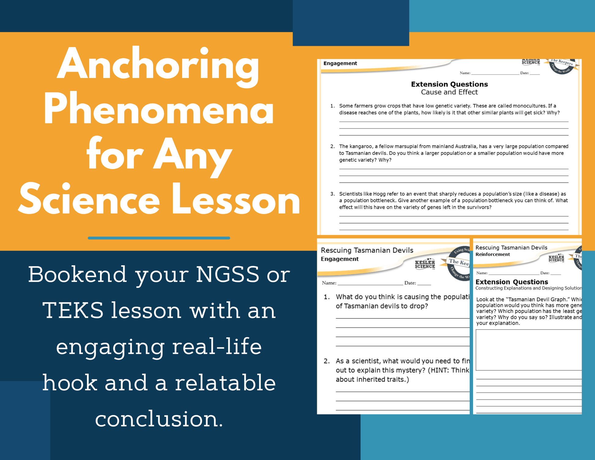 Amazing Anchors Genetic Variation for Survival (Rescuing Tasmanian Devils) - NGSS MS LS4-4