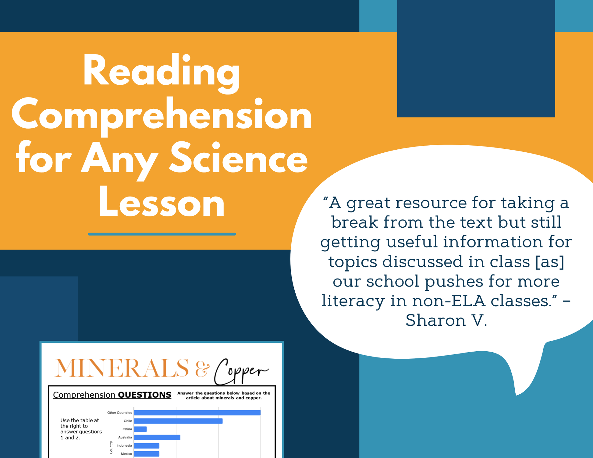 MS 6th 7th 8th Science Reading Comprehension Passages - VOL. 2 - Minerals and Copper