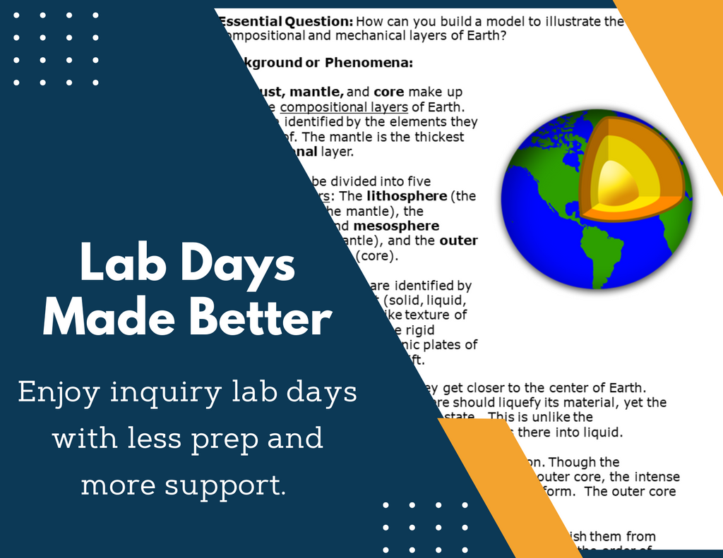 Earth's Layers Inquiry Lab - MS 6-8 Science