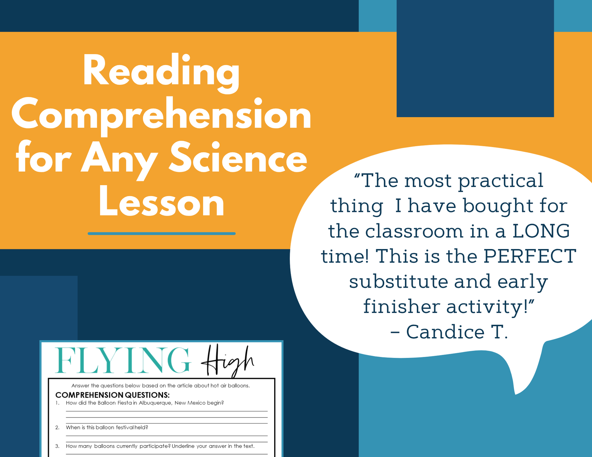 MS 6th 7th 8th Science Reading Comprehension Passages - Flying High