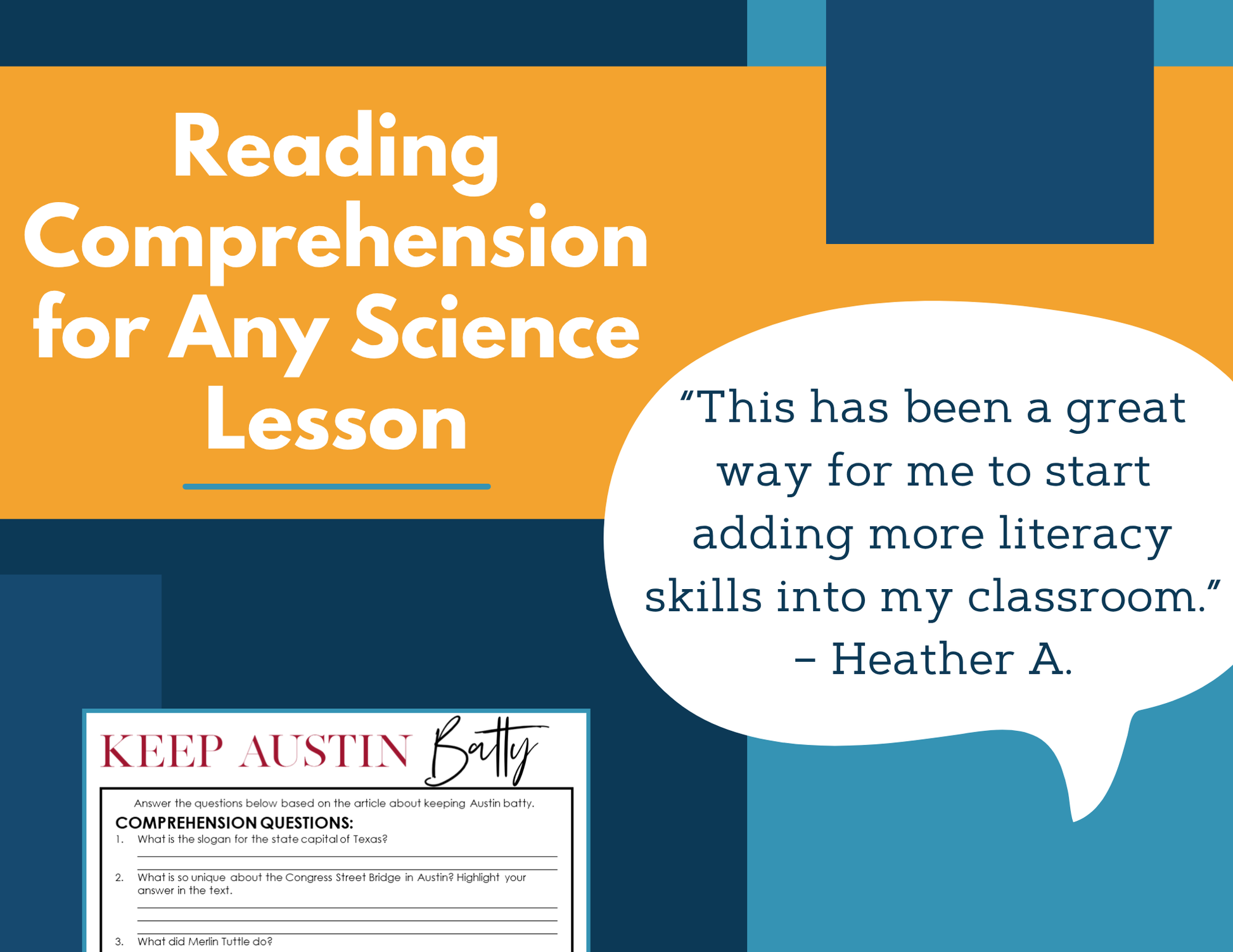 MS 6th 7th 8th Science Reading Comprehension Passages - Keep Austin Batty
