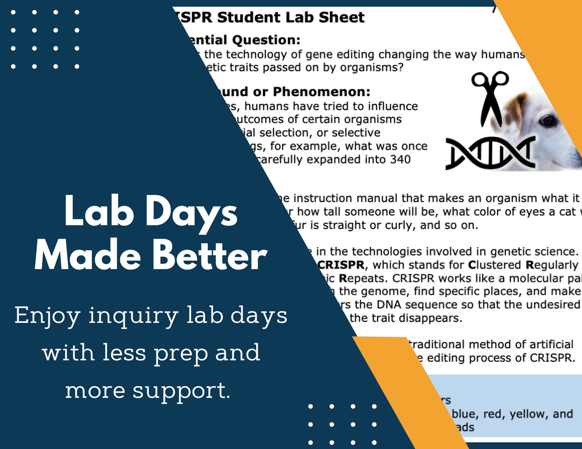 Selective Breeding: CRISPR Technology Inquiry Lab - NGSS MS LS4-5