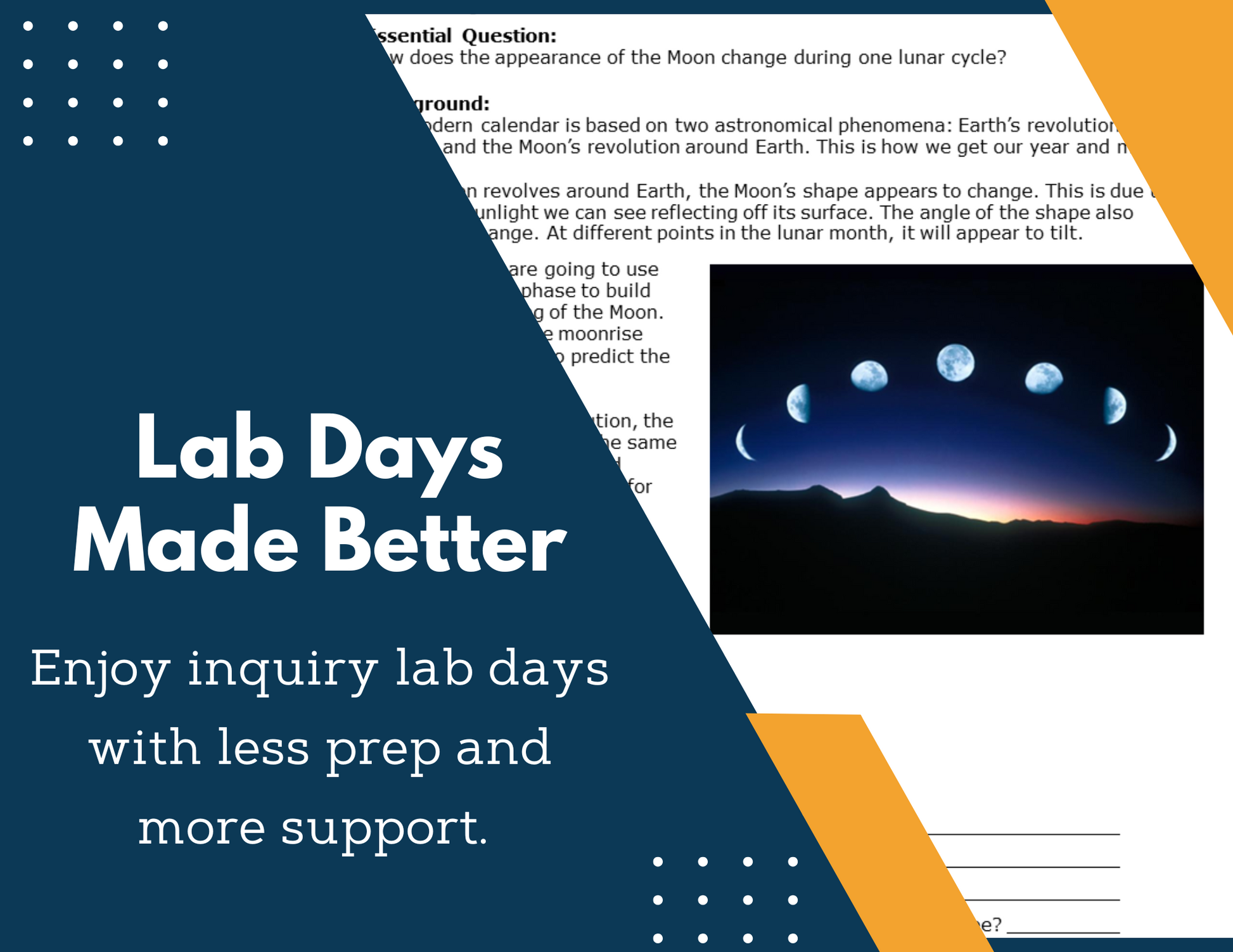 Lunar Cycle Inquiry Lab - MS 6-8 Science TEKS