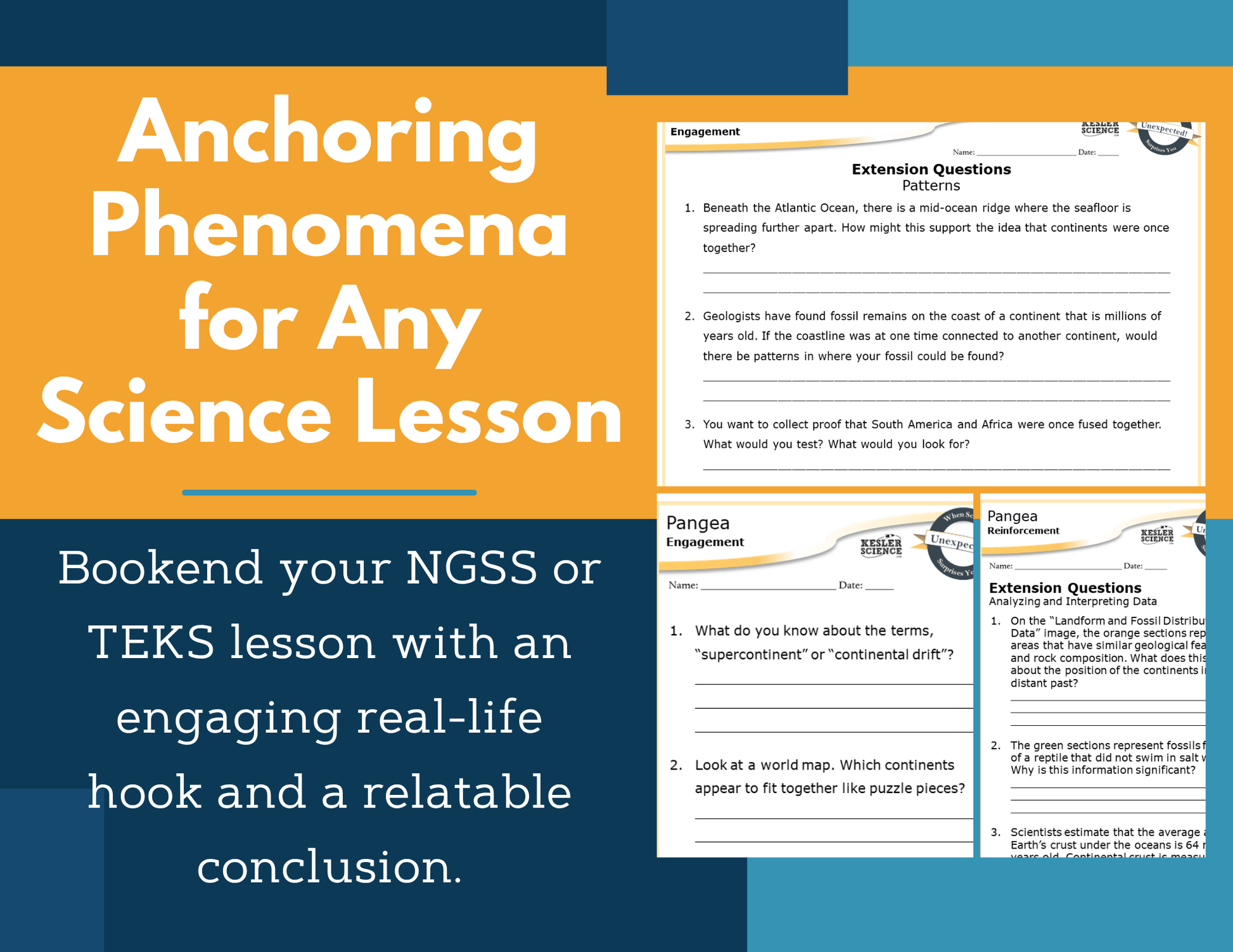 Amazing Anchors Past Plate Motions (Pangea) - NGSS MS ESS2-3