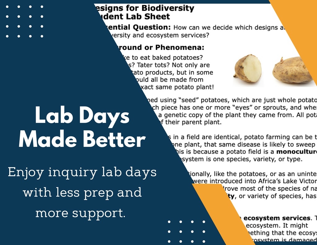 Designs for Biodiversity Inquiry Lab - NGSS MS LS2-5