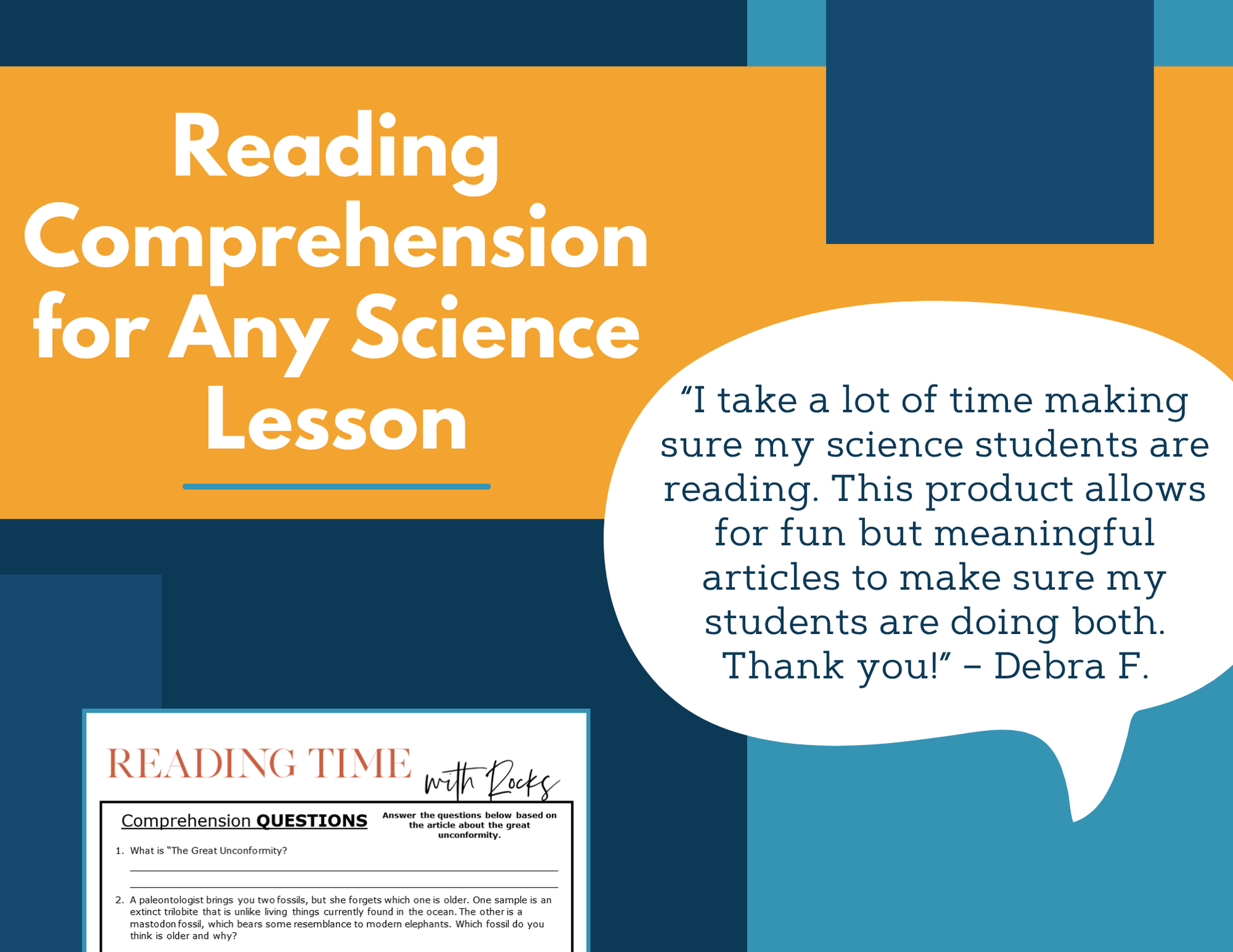 MS 6th 7th 8th Science Reading Comprehension Passages - VOL. 2 - Reading Time with Rocks