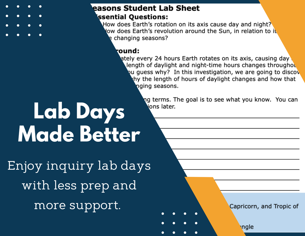 Seasons and Daylight Inquiry Lab - MS 6-8 Science