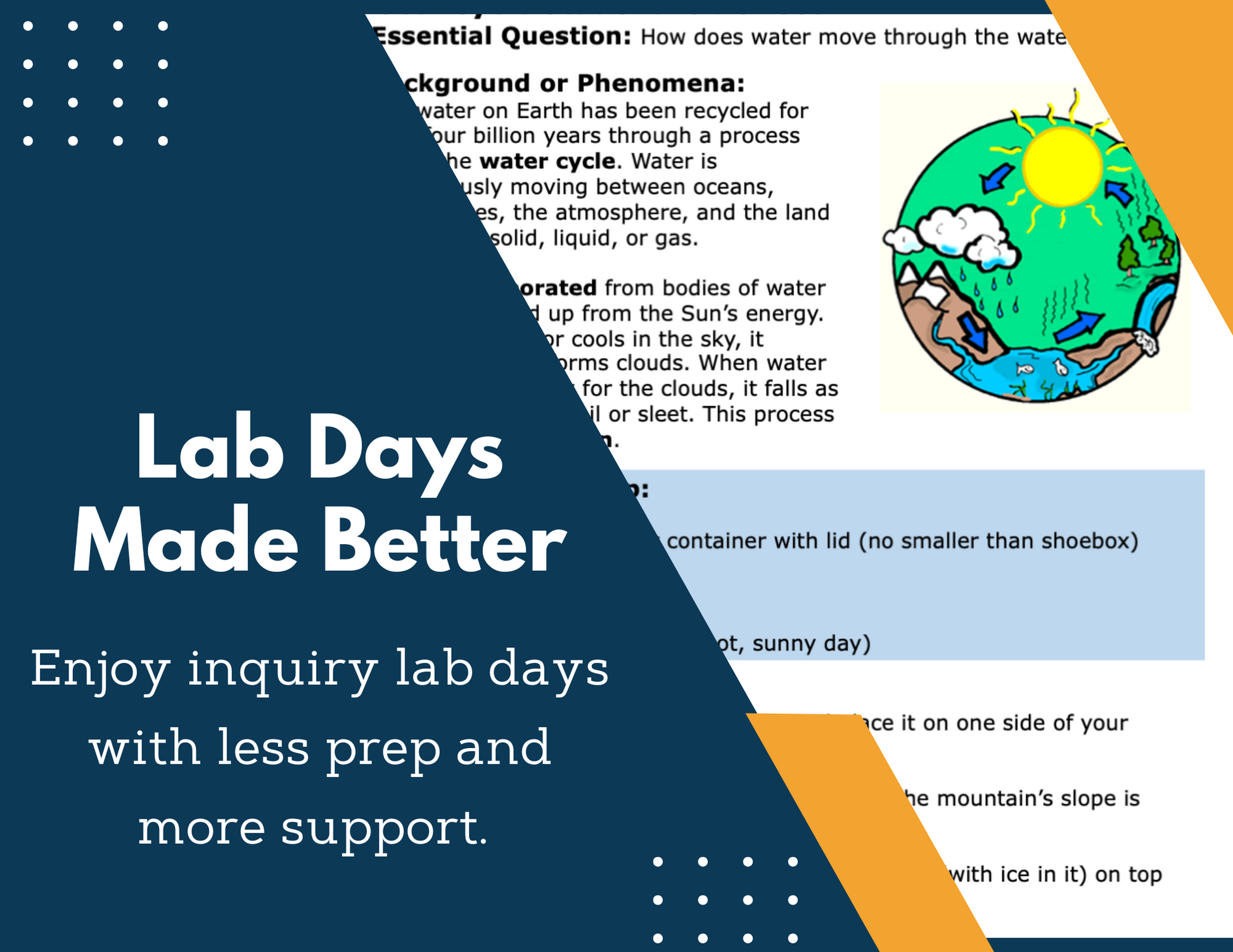 Water Cycle Inquiry Lab - NGSS MS ESS2-4