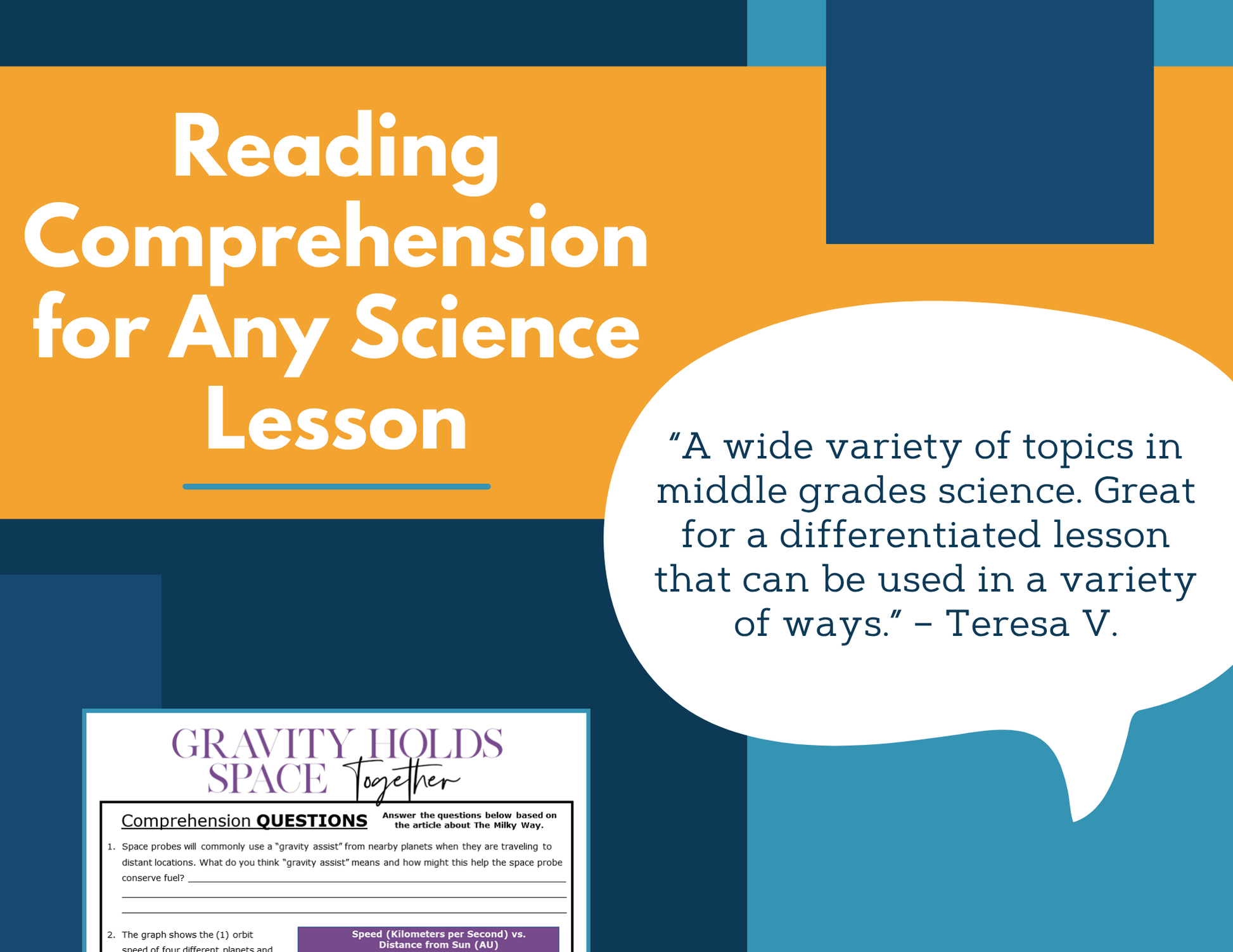 MS 6th 7th 8th Science Reading Comprehension Passages - VOL. 2 - Gravity Holds Space Together