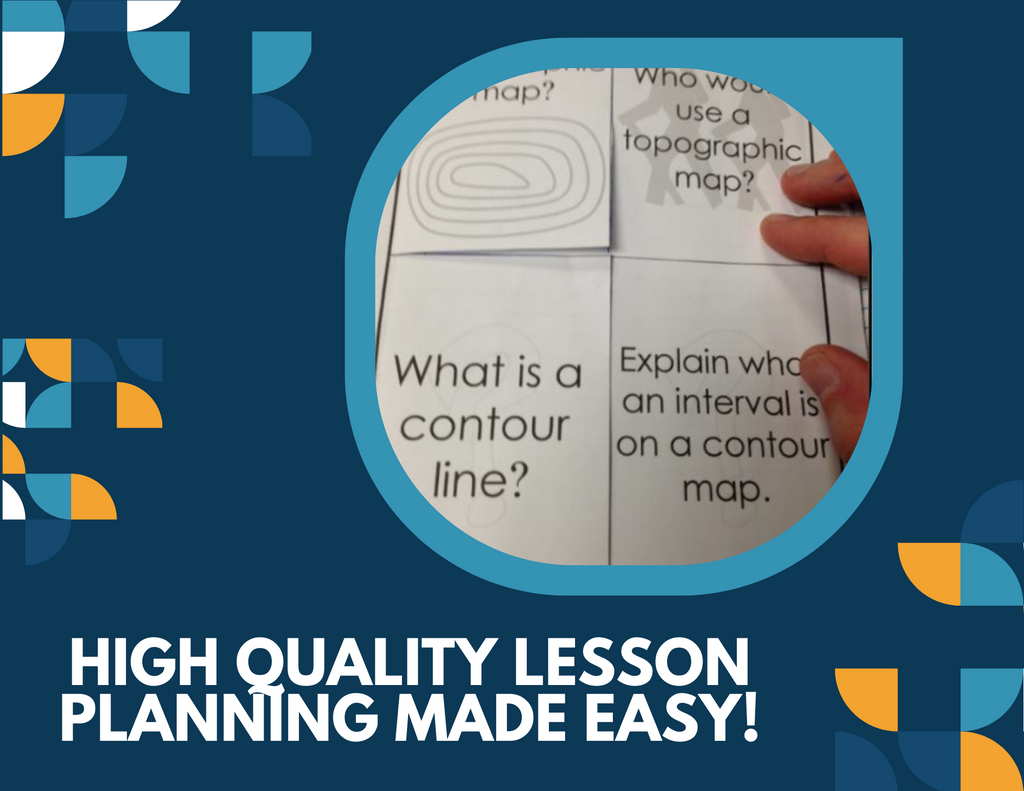 Topographic Maps Interactive Notebook Pages - Paper INB - MS 6-8