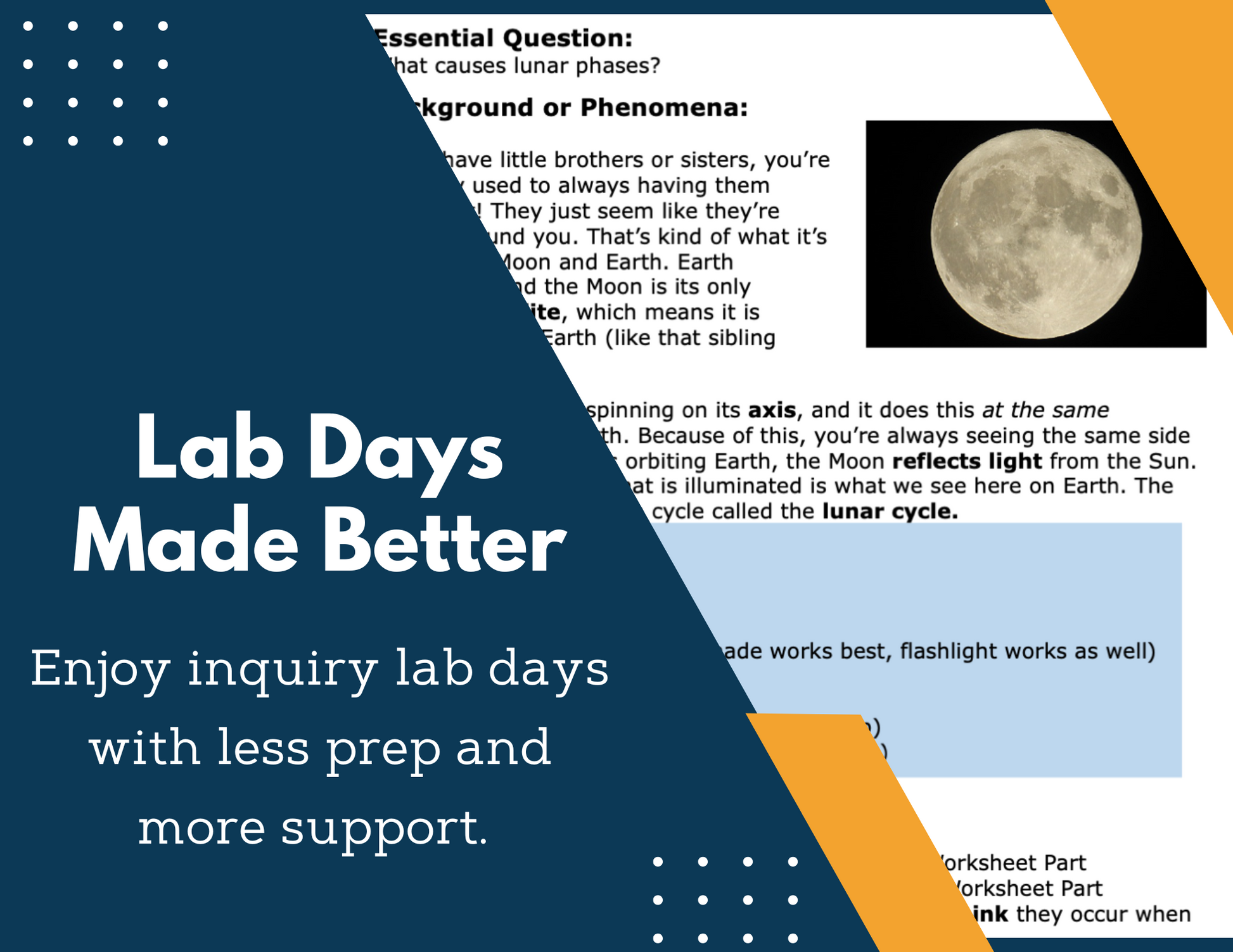 Lunar Cycle 2 Inquiry Lab - MS NGSS ESS1-1