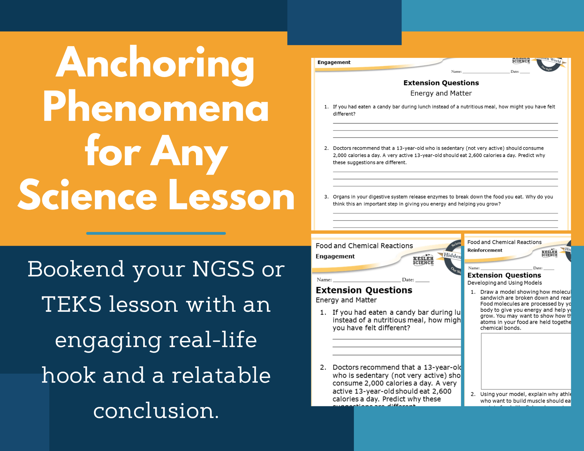 Amazing Anchors Food & Chemical Reactions - NGSS MS LS1-7