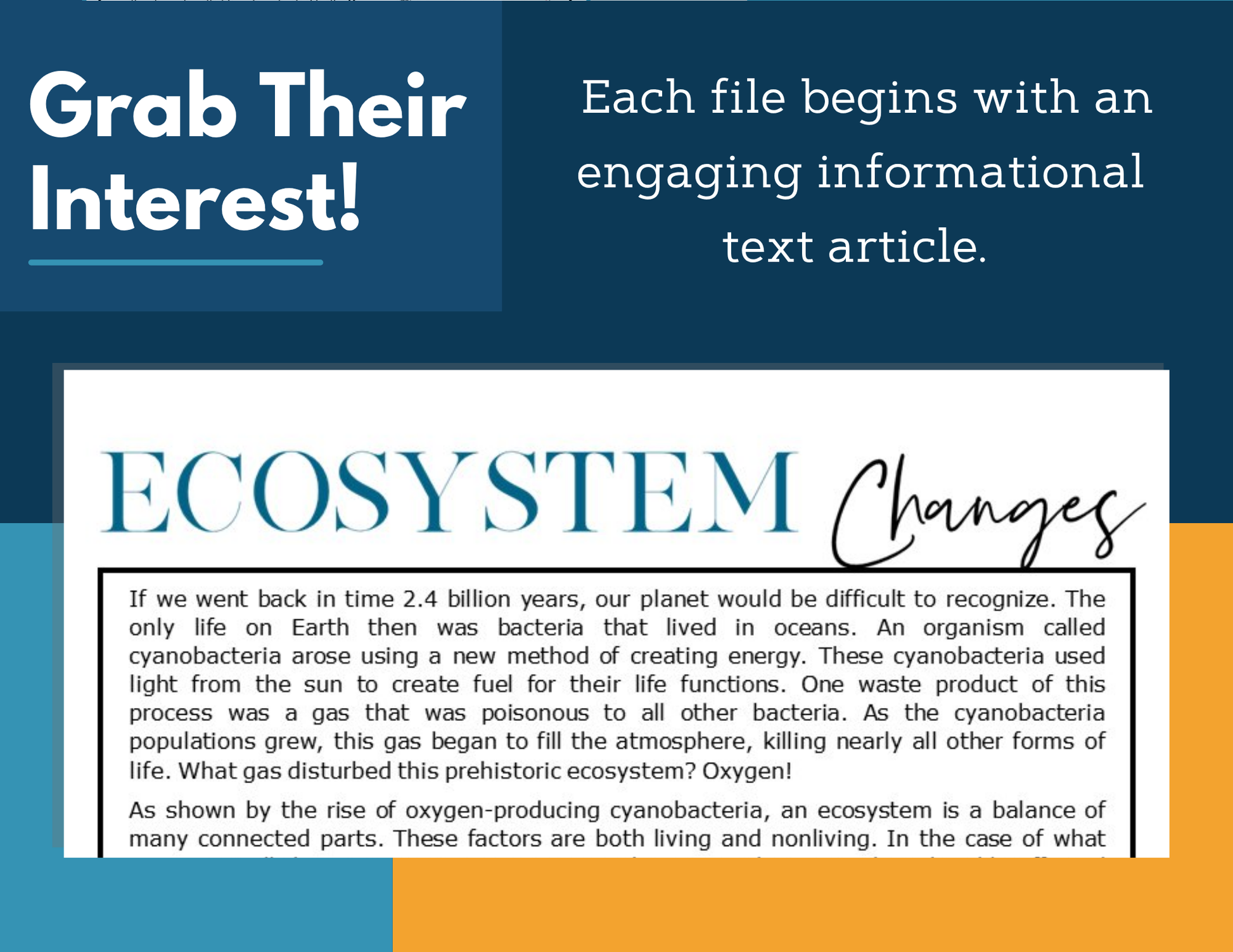 MS 6th 7th 8th Science Reading Comprehension Passages - VOL. 3 - Ecosystem Changes