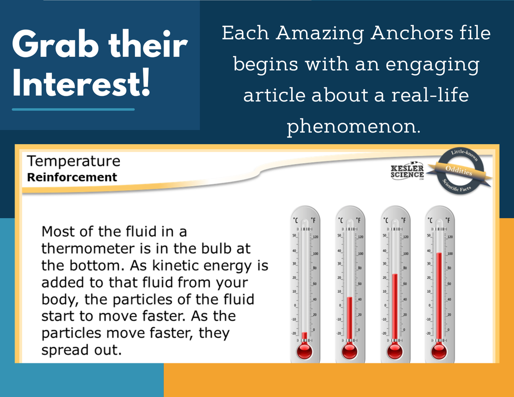 Amazing Anchors Temperature & Energy - NGSS MS PS3-4