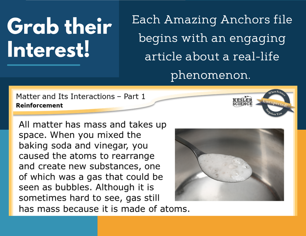 Amazing Anchors Chemical Reactions & Mass (Matter & Its Interactions) - NGSS MS PS1-5