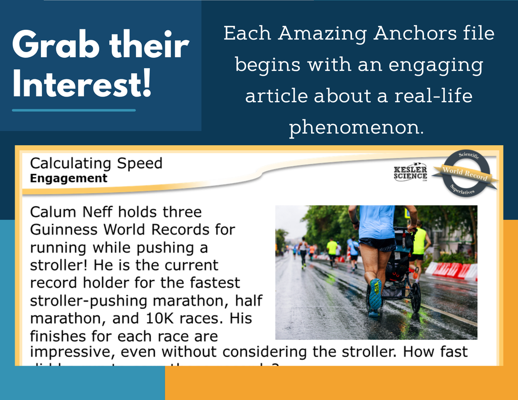 Amazing Anchors Speed, Velocity, & Acceleration (Calculating Speed) - MS 6-8