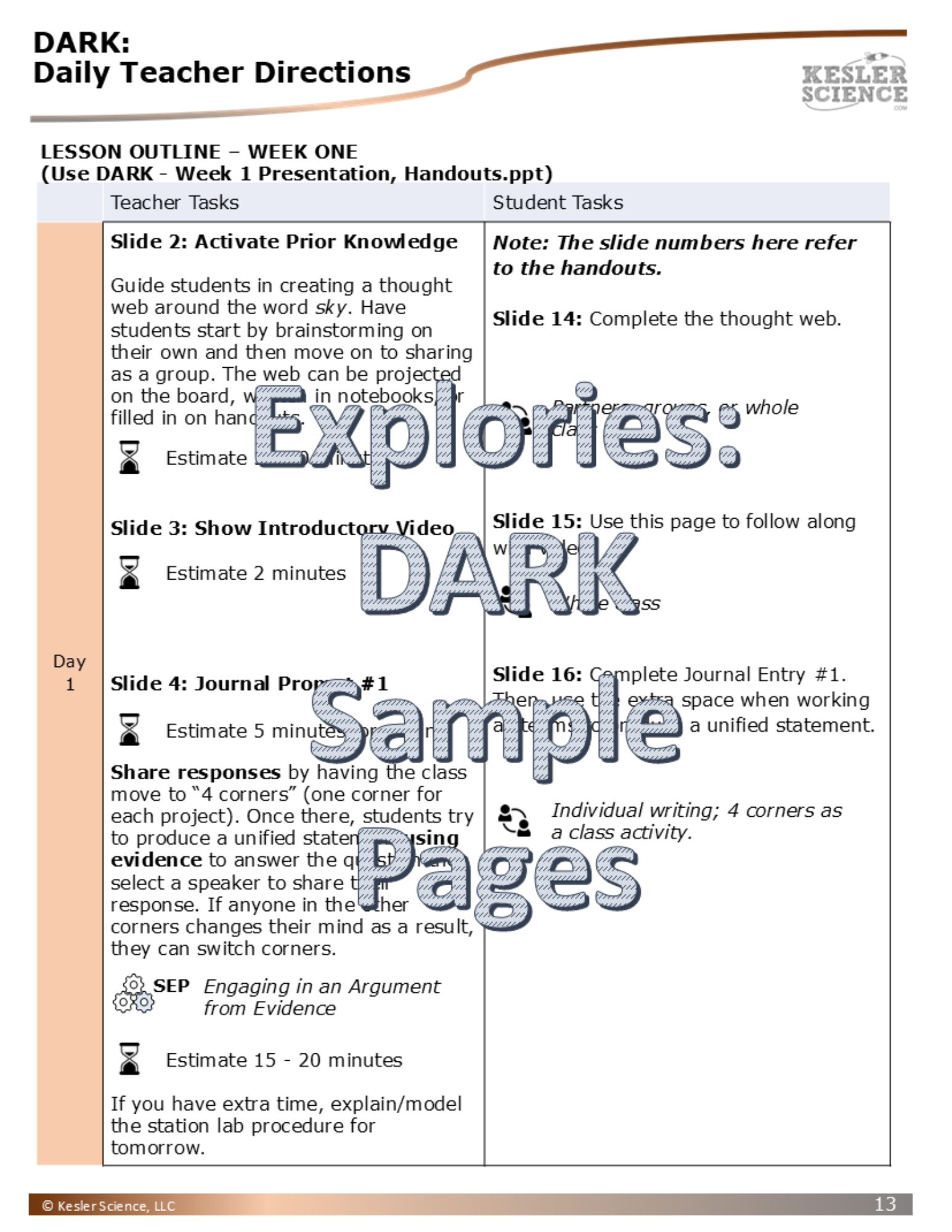 Explories: DARK - an NGSS Unit on the Sky