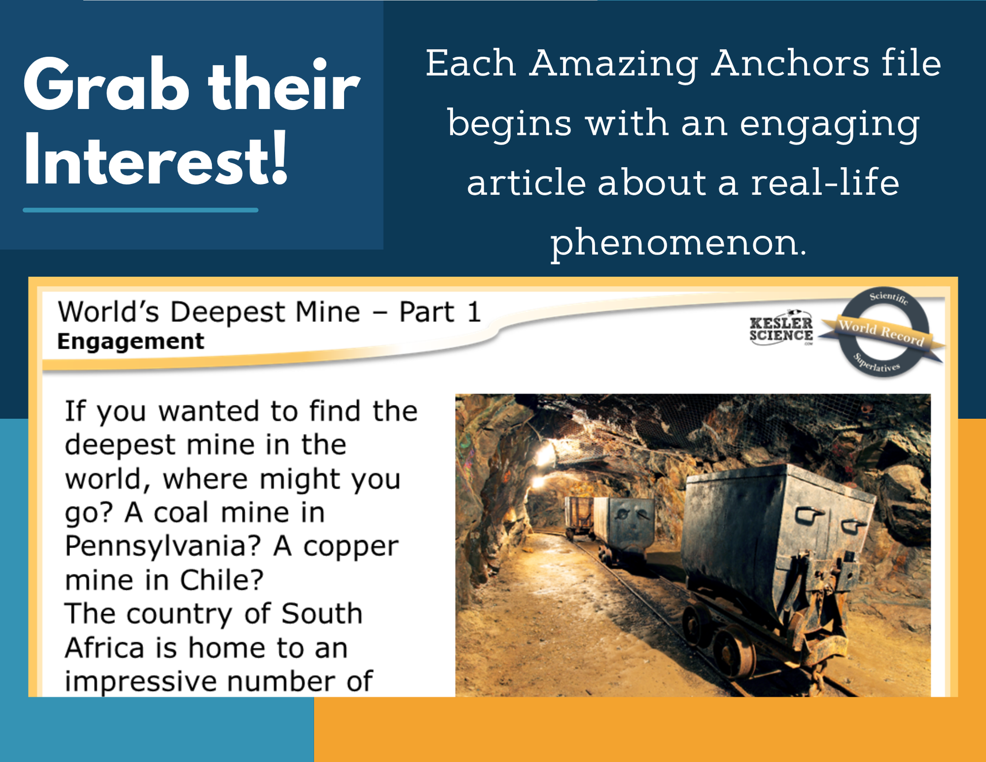 Amazing Anchors Mineral Distribution (World's Deepest Mine) - NGSS MS ESS3-1