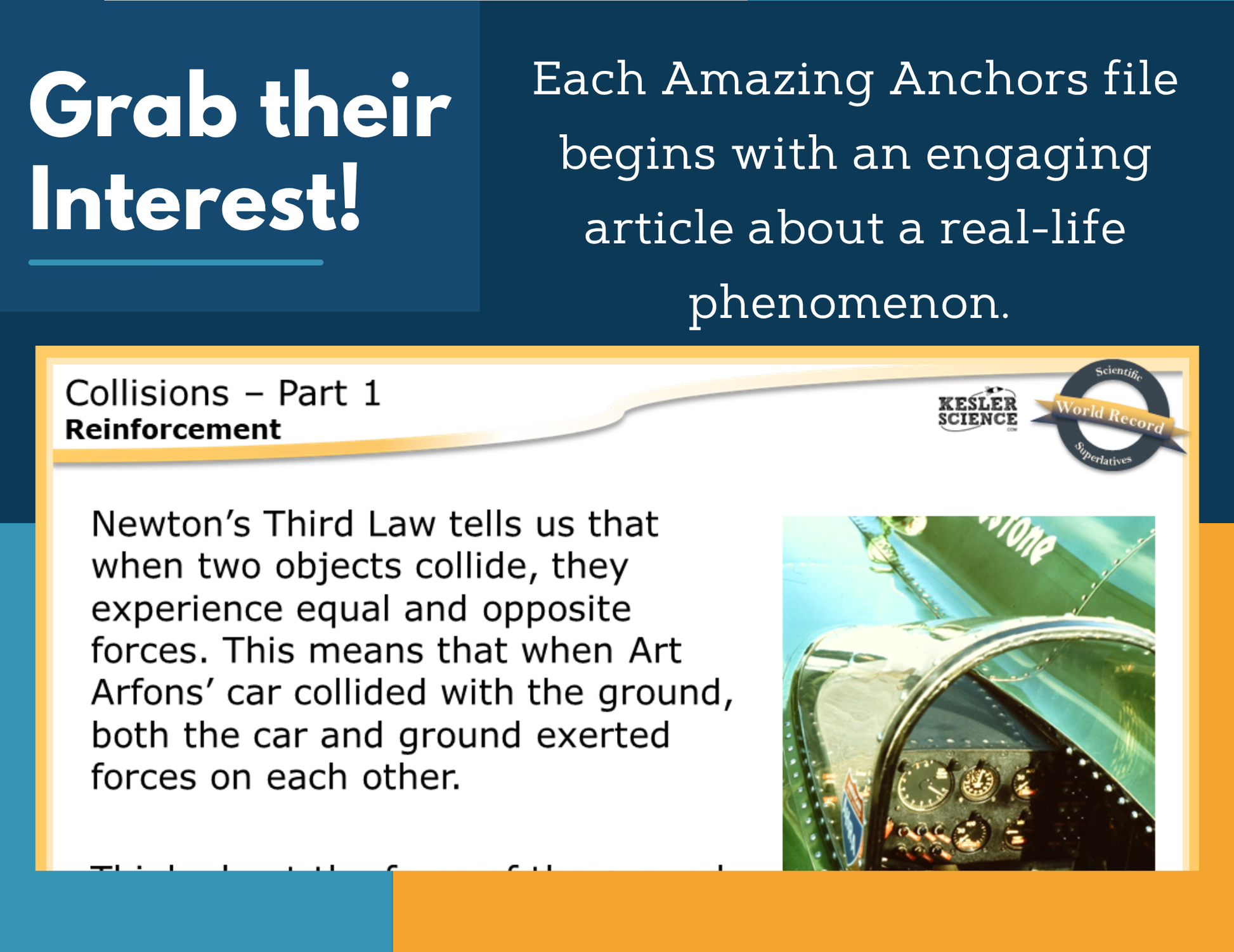Amazing Anchors Newton's Third Law (Collisions) - NGSS MS PS2-1