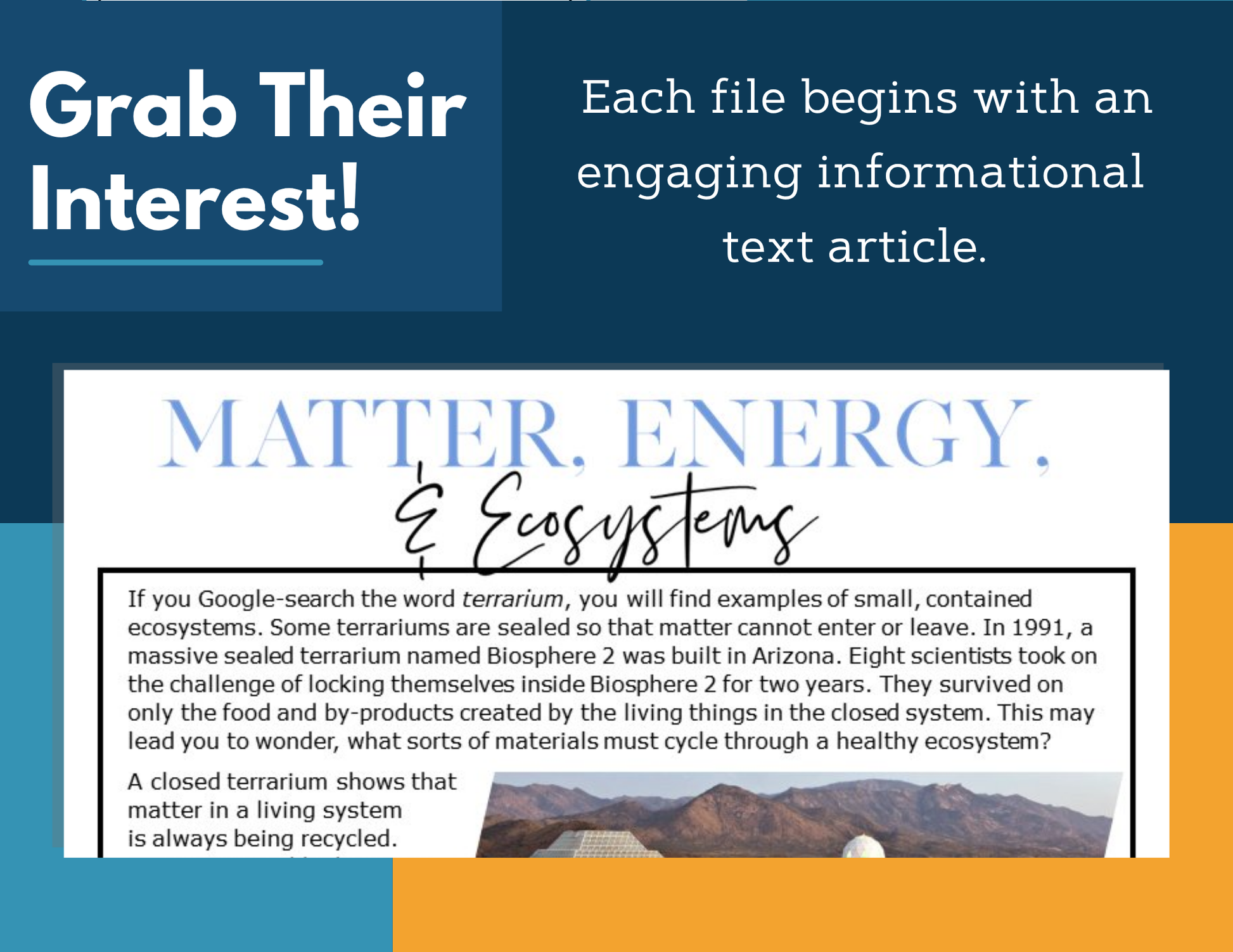 MS 6th 7th 8th Science Reading Comprehension Passages - VOL. 3 - Matter Energy Ecosystems