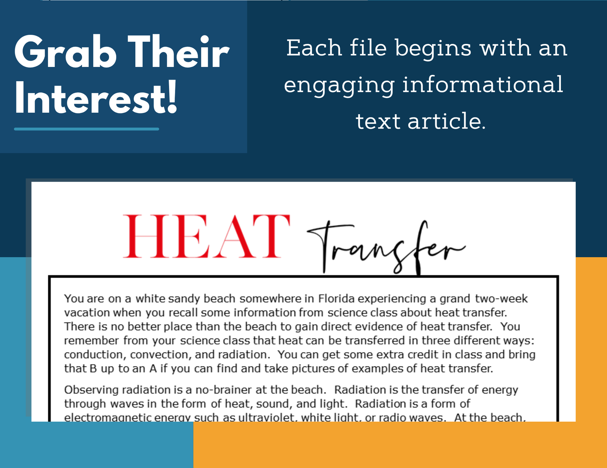 MS 6th 7th 8th Science Reading Comprehension Passages - VOL. 4 - Heat Transfer