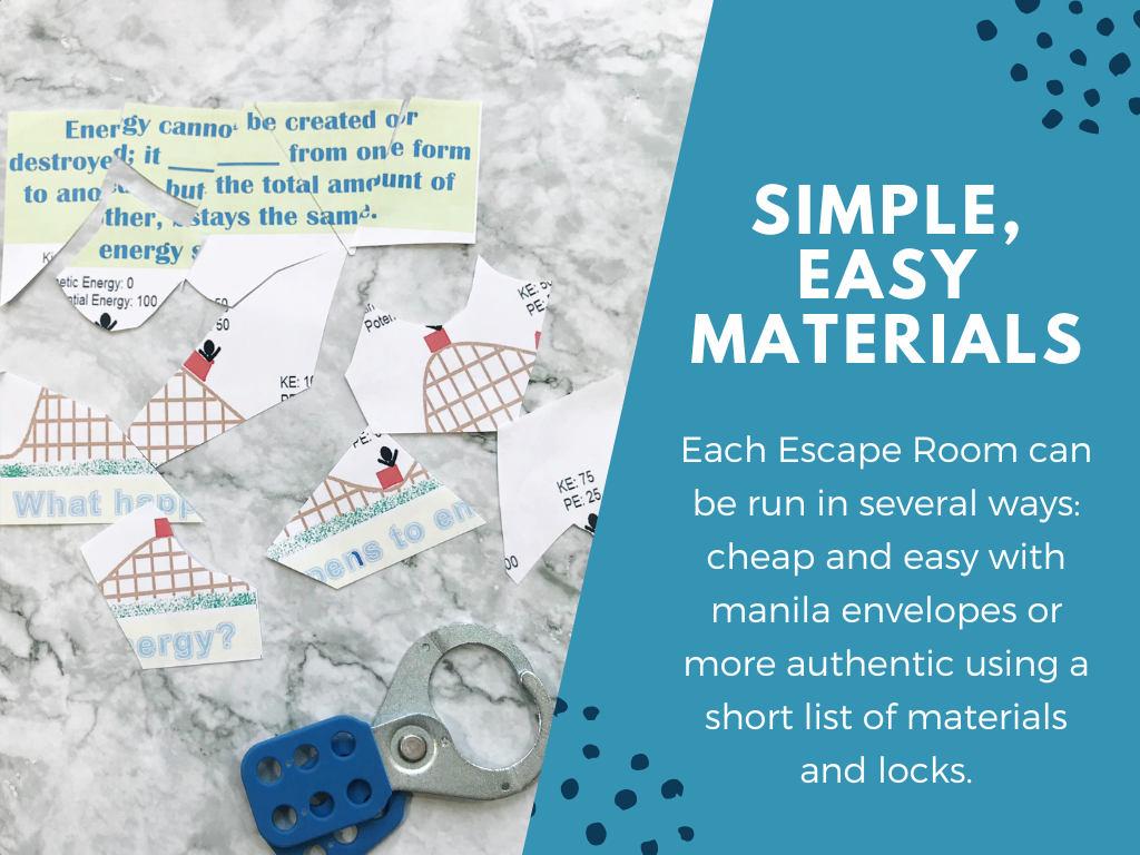 Potential and Kinetic Energy Escape Room - 6th 7th 8th Grade Science Review