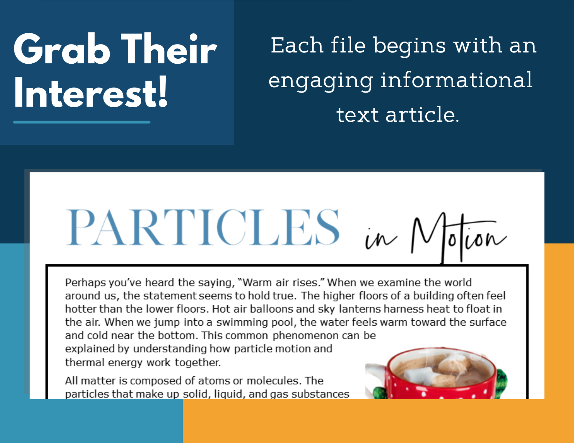 MS 6th 7th 8th Science Reading Comprehension Passages - VOL. 4 - Particles in Motion