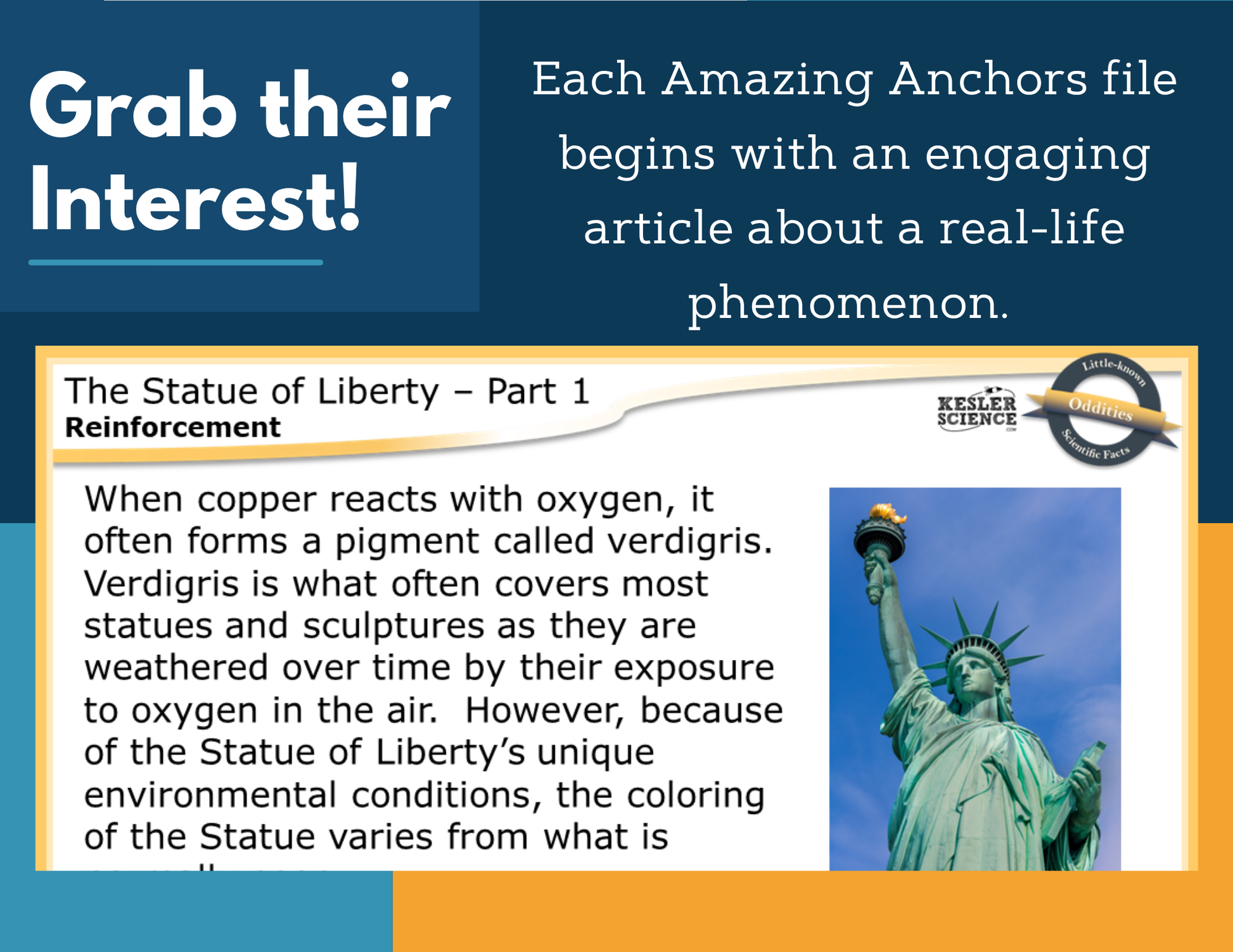 Amazing Anchors Evidence of Chemical Reactions (The Statue of Liberty), MS 6-8