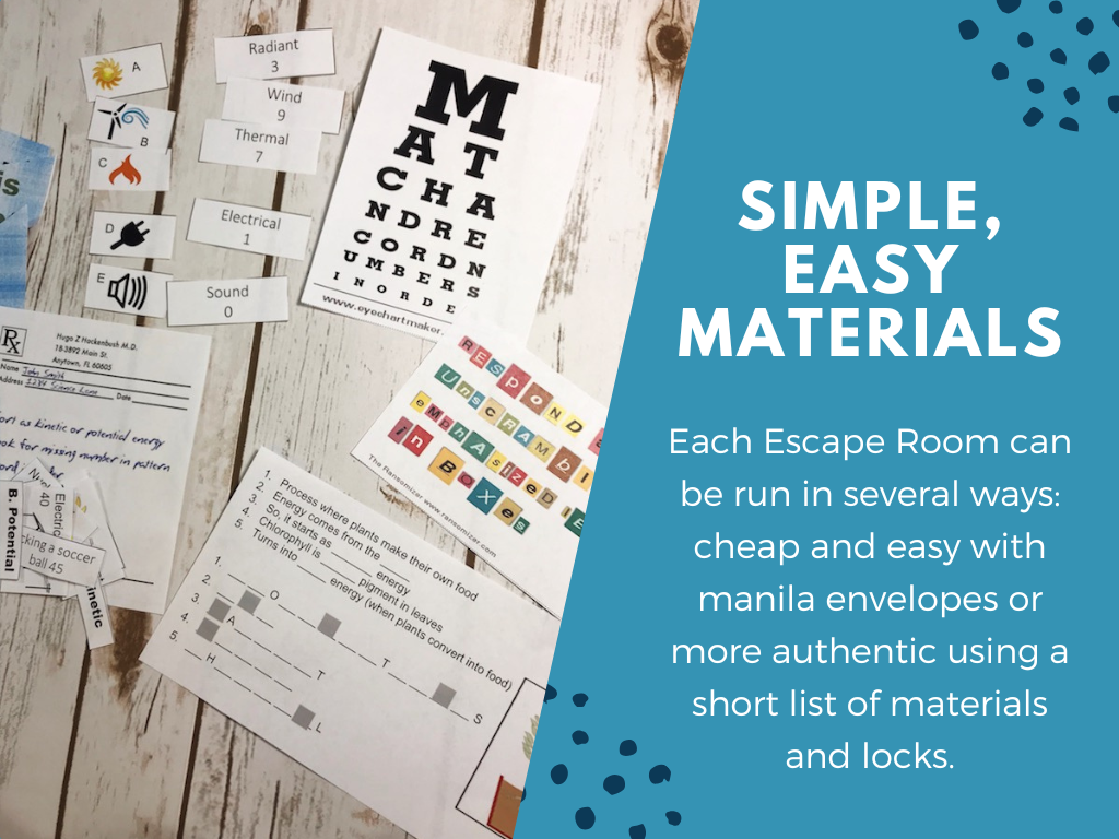 Energy Transformations Escape Room - 6th 7th 8th Grade Science Review Activity