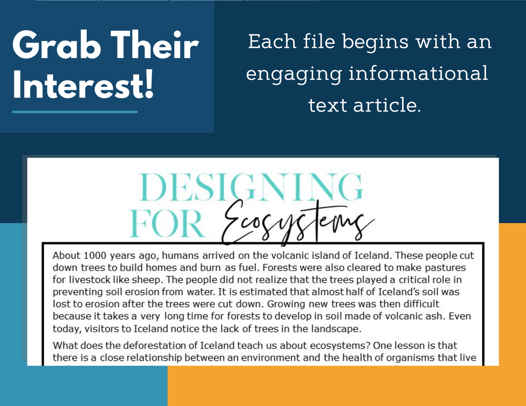 MS 6th 7th 8th Science Reading Comprehension Passages - VOL. 3 - Designing for Ecosystems