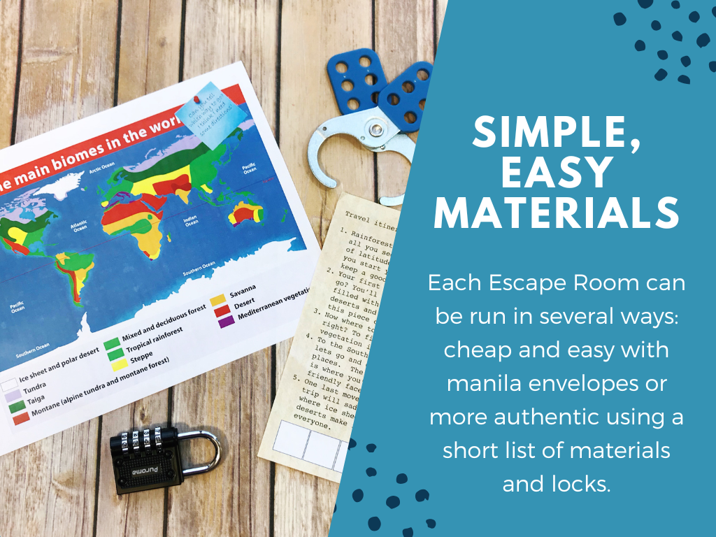 Biomes Escape Room - 6th 7th 8th Grade Science Review Activity