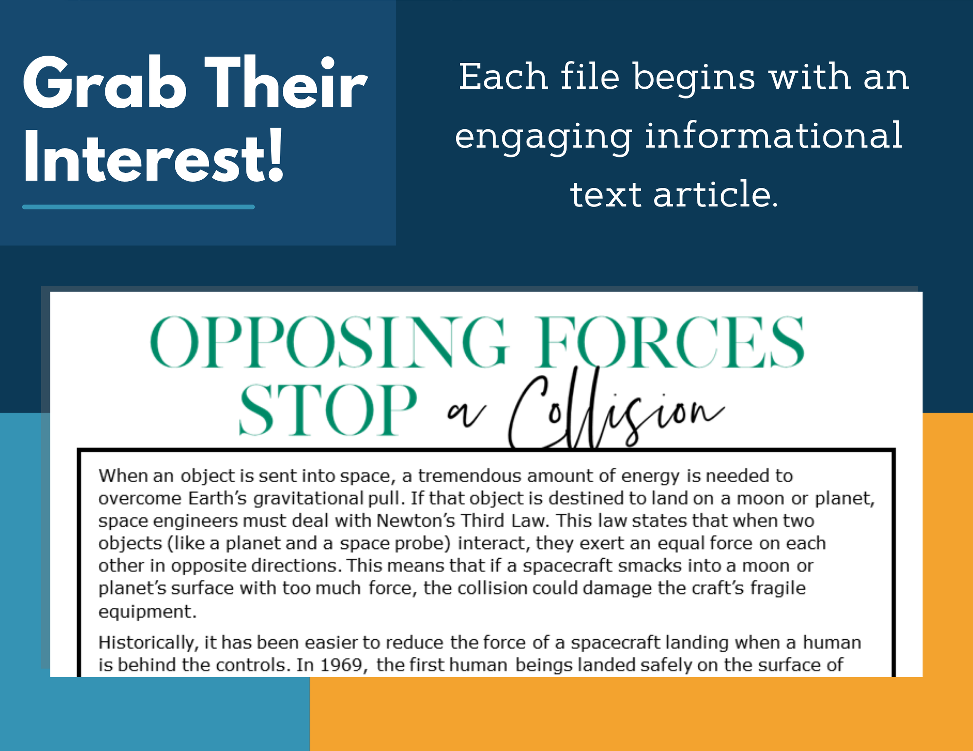 MS 6th 7th 8th Science Reading Comprehension Passages - VOL. 4 - Opposing Forces Stop