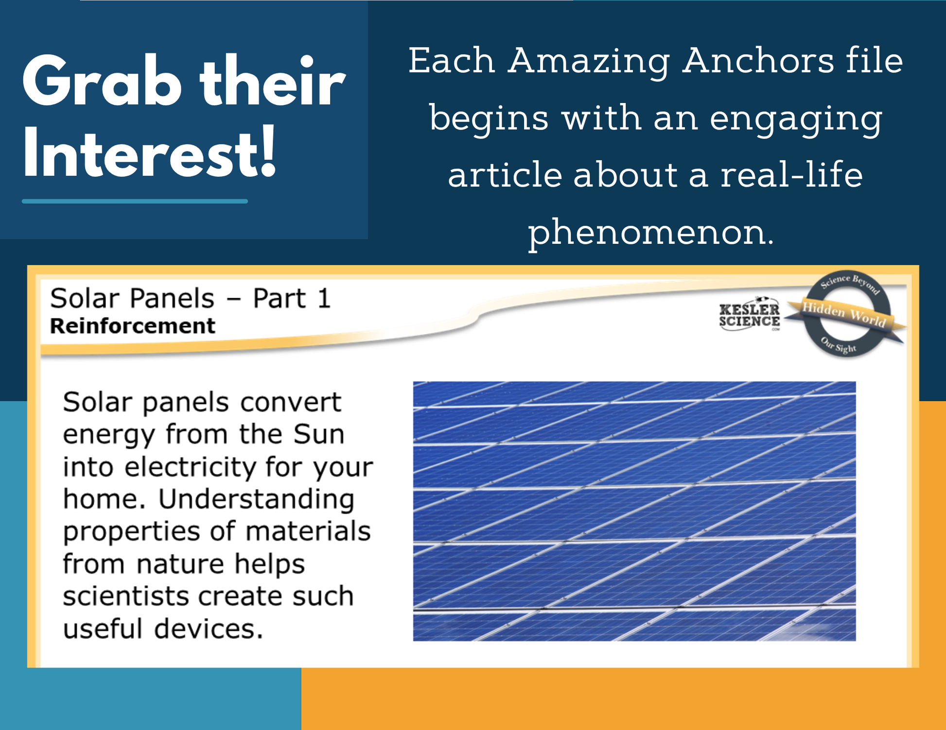 Amazing Anchors Synthetic Materials (Solar Panels ) - NGSS MS PS1-3