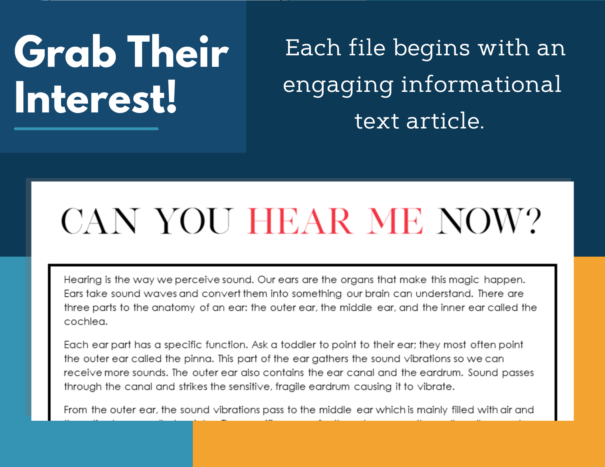 MS 6th 7th 8th Science Reading Comprehension Passages - Can You Hear Me Now?