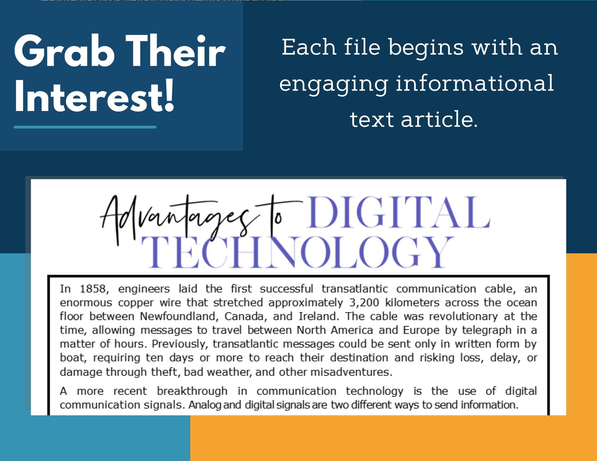 MS 6th 7th 8th Science Reading Comprehension Passages - VOL. 4 - Advantages to Digital Tech