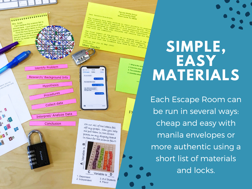 Scientific Method Escape Room - 6th 7th 8th Grade Science Review Activity