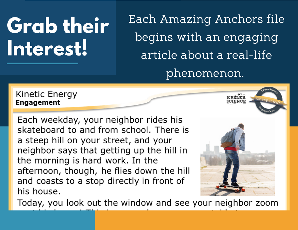 Amazing Anchors Kinetic Energy of an Object - NGSS MS PS3-1